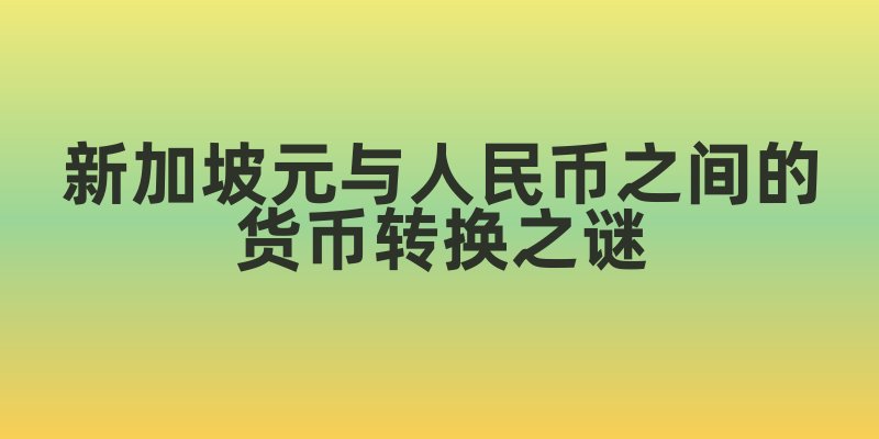 新加坡元与人民币之间的货币转换之谜