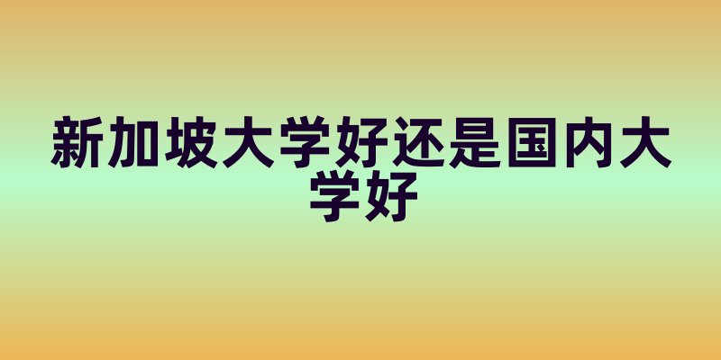 新加坡大学好还是国内大学好