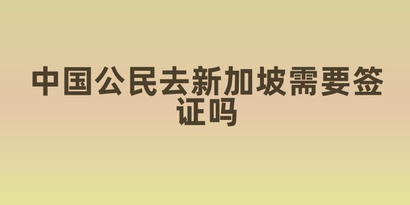 中国公民去新加坡需要签证吗