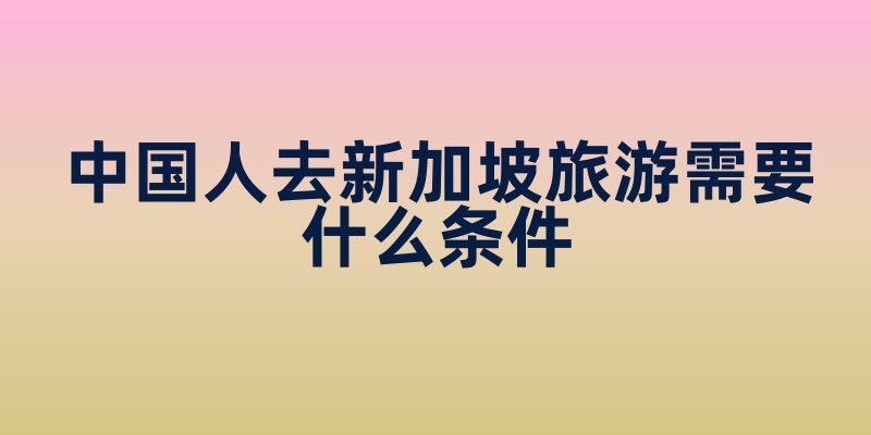 中国人去新加坡旅游需要什么条件