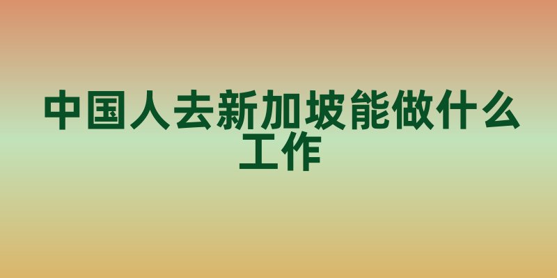 中国人去新加坡能做什么工作