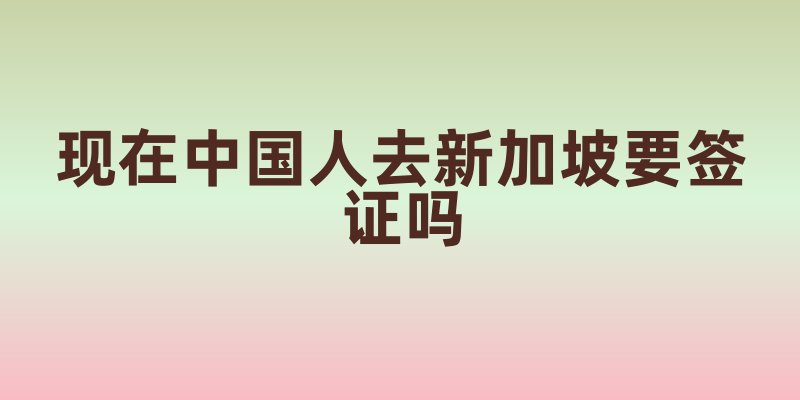 现在中国人去新加坡要签证吗