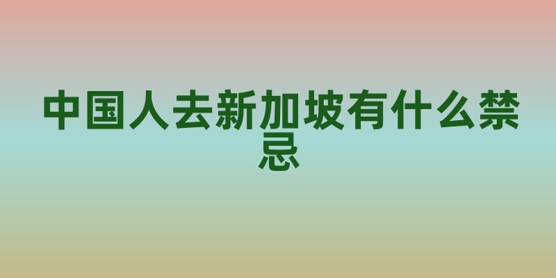 中国人去新加坡有什么禁忌