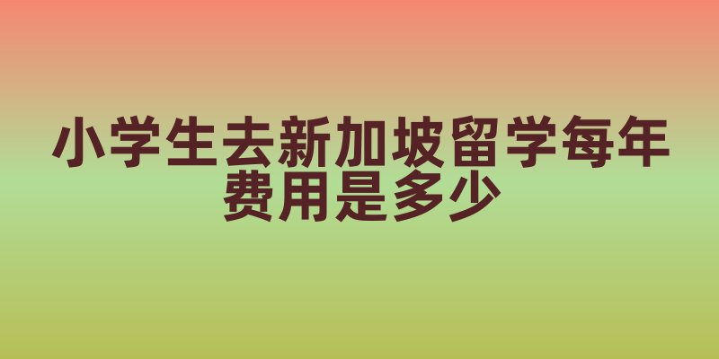 小学生去新加坡留学每年费用是多少