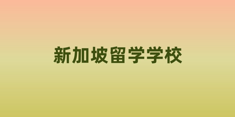 新加坡留学学校