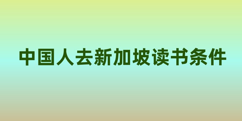 中国人去新加坡读书条件