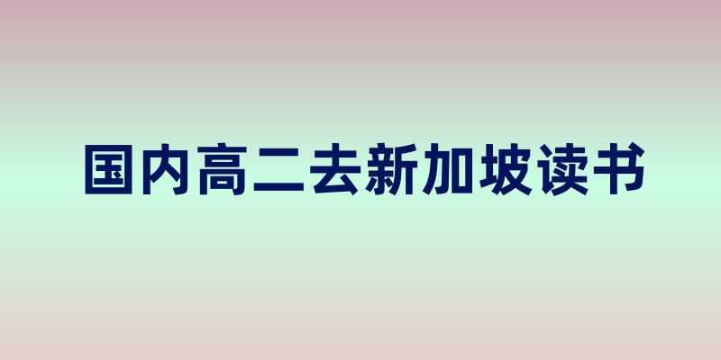 国内高二去新加坡读书